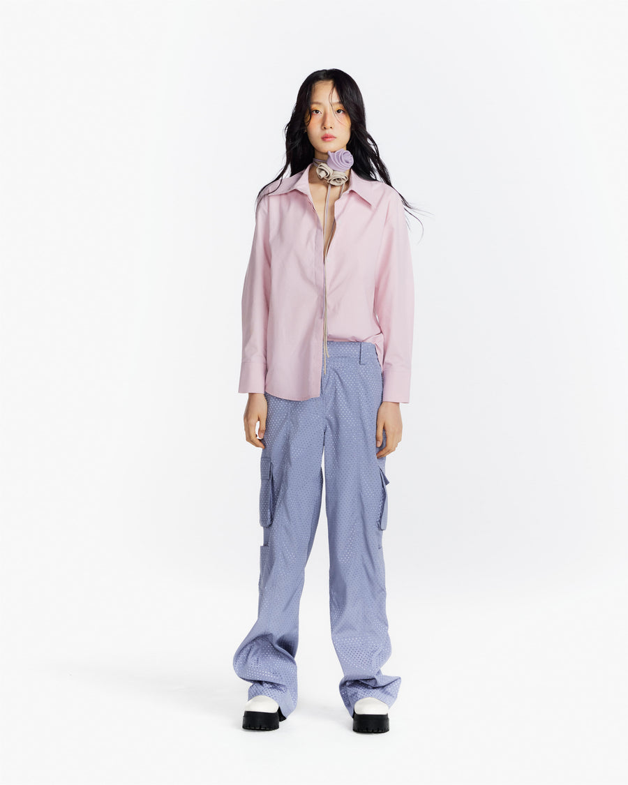 Mono Pink Shirt / Blue Sky Cargo Pants